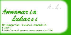 annamaria lukacsi business card