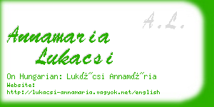 annamaria lukacsi business card